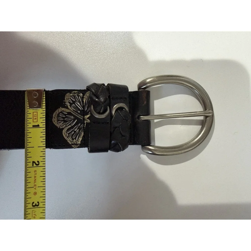 Womens Fossil Silver Buckle & Print Butterfly Print‎ Belt 42.5